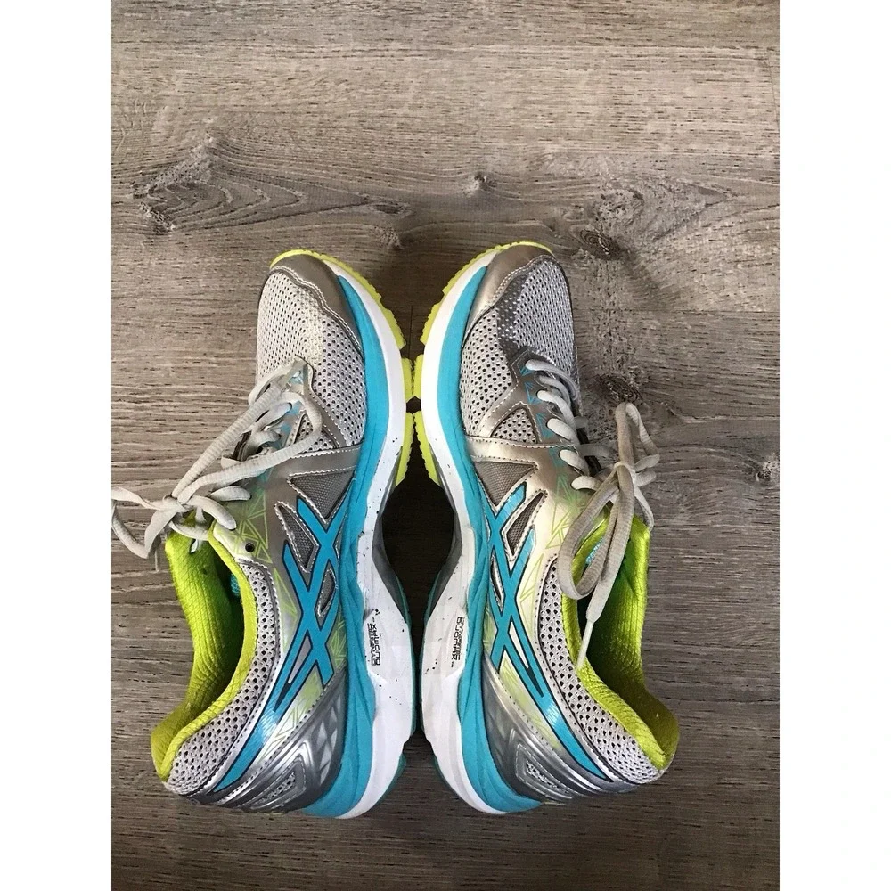 Asics Womens Size 8.5 Running Shoes FluidRide Guidance Silver Teal Sneaker T656N